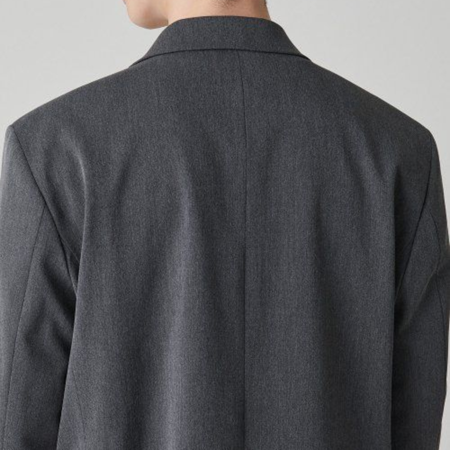 Oversized Layered Blazer — Medium Gray