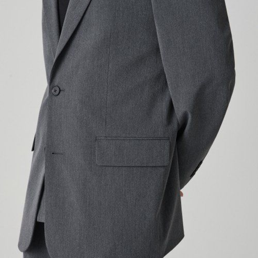 Oversized Layered Blazer — Medium Gray