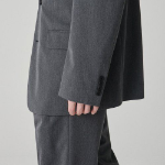 Oversized Layered Blazer — Medium Gray