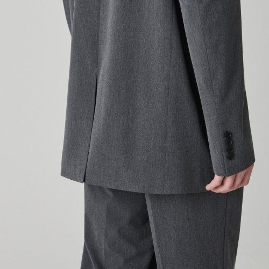 Oversized Layered Blazer — Medium Gray