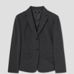 Theory Women Good Wool Single Slim Blazer - Charcoal Melange