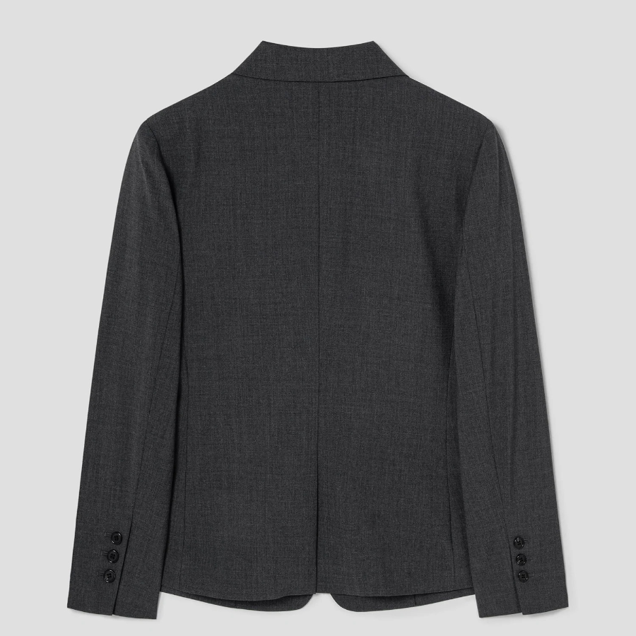 Theory Women Good Wool Single Slim Blazer - Charcoal Melange