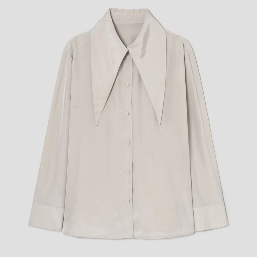 KUHO Collar Neck Blouse - Beige