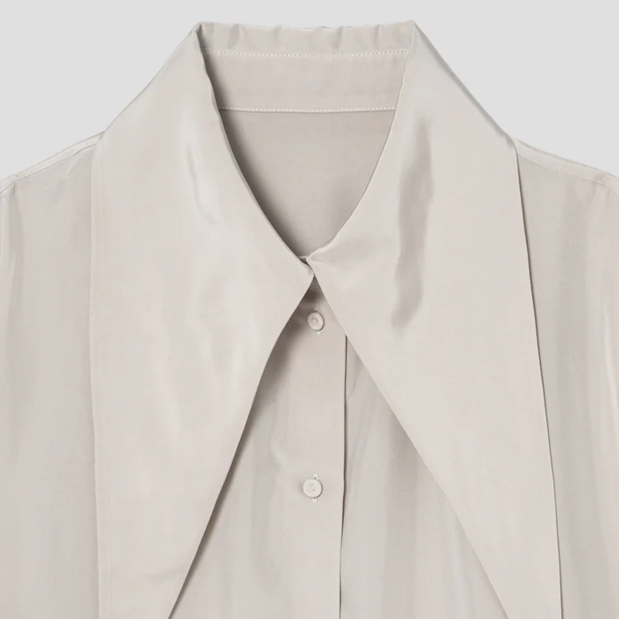 KUHO Collar Neck Blouse - Beige