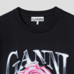 GANNI Basic Jersey Rose Relaxed T-Shirt - Phantom