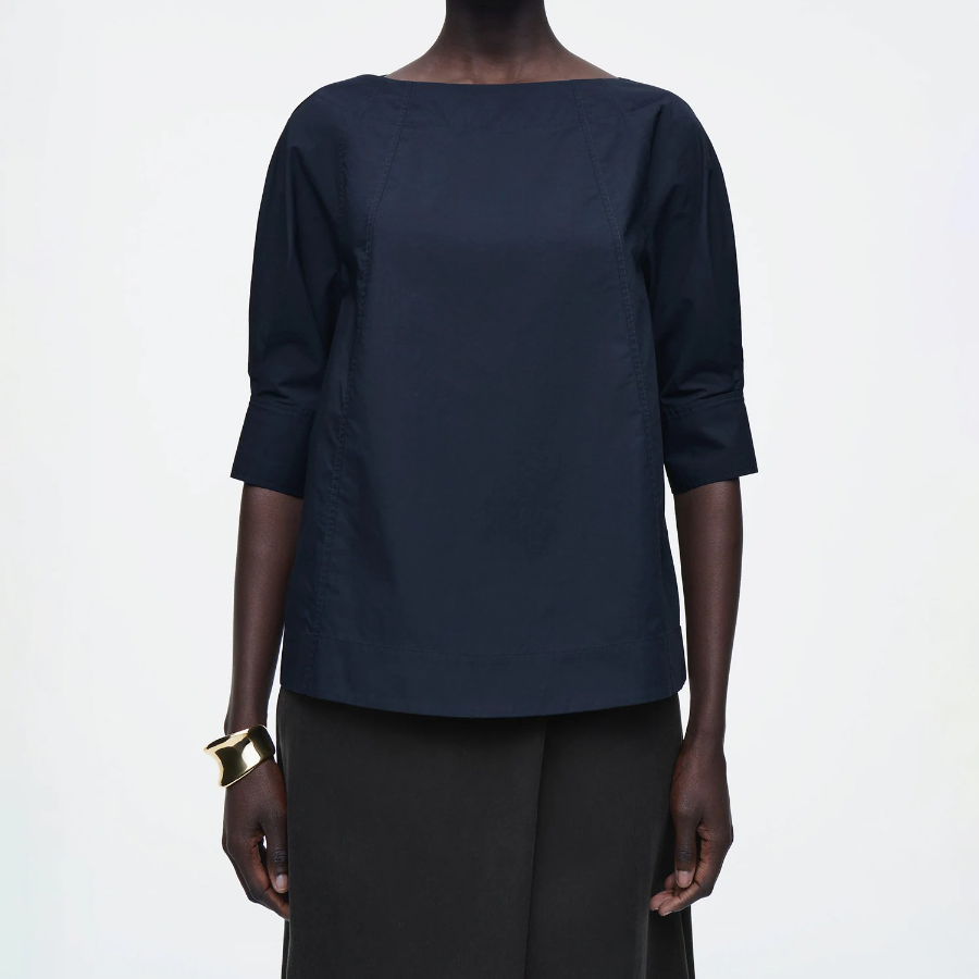 COS – Voluminous Boatneck Cotton Blouse