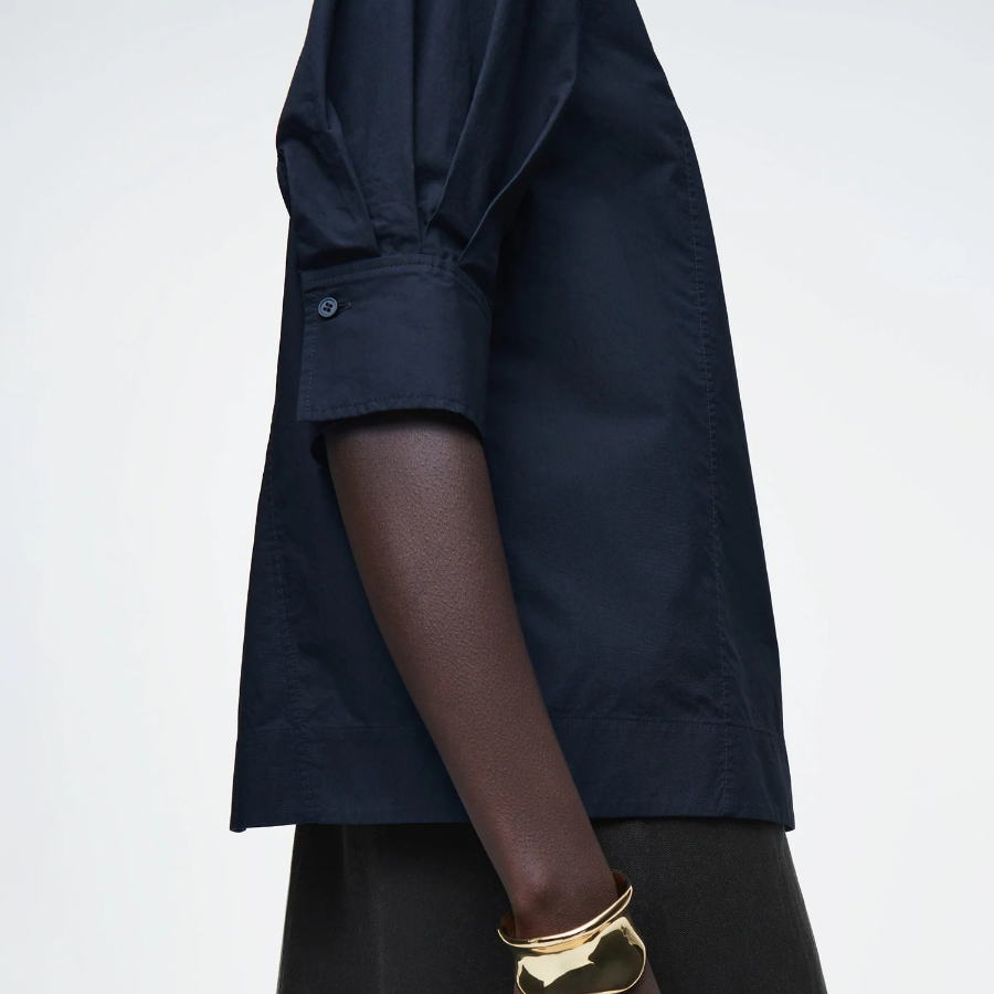 COS – Voluminous Boatneck Cotton Blouse