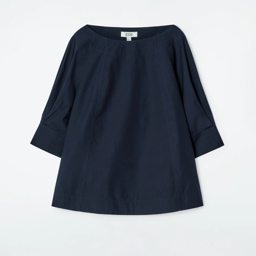 COS – Voluminous Boatneck Cotton Blouse