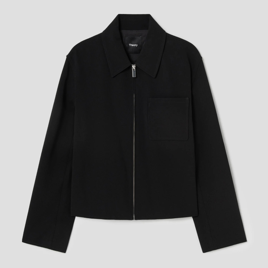 Theory Women Admiral Crepe Relax Zip Jacket - Black