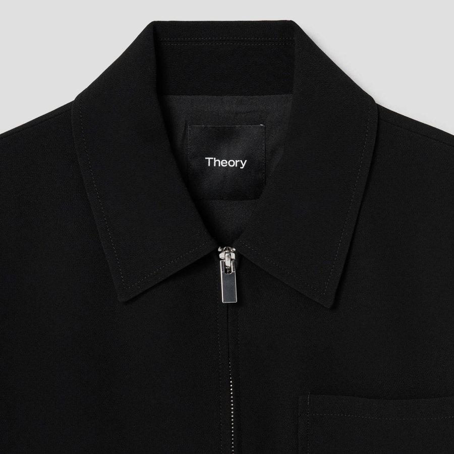Theory Women Admiral Crepe Relax Zip Jacket - Black
