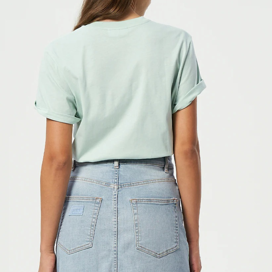 GANNI Thin Jersey Ganni World Relaxed T-shirt - Aqua Foam
