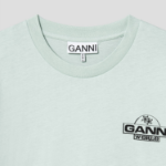GANNI Thin Jersey Ganni World Relaxed T-shirt - Aqua Foam