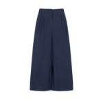 JAJU Crisp Wide Culotte Pants (Navy) — лёгкие и свободные кюлоты для повседневного комфорта и стильного образа