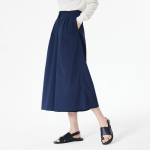 JAJU Crisp Wide Culotte Pants (Navy) — лёгкие и свободные кюлоты для повседневного комфорта и стильного образа