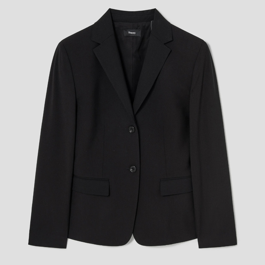 Theory Women Good Wool Single Slim Blazer - Black