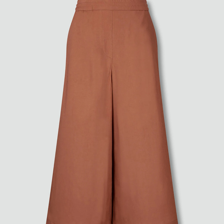 JAJU Linen Blended Culotte Pants (Brick) — лёгкие кюлоты из льняной смеси для жарких дней и повседневной элегантности