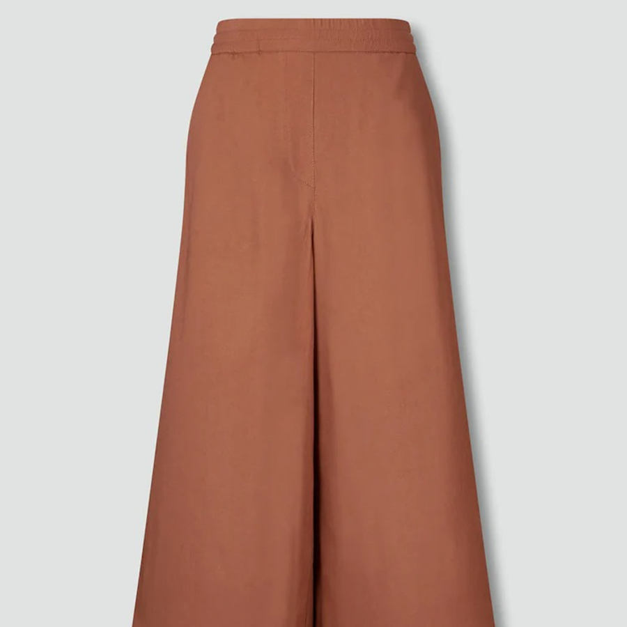 JAJU Linen Blended Culotte Pants (Brick) — лёгкие кюлоты из льняной смеси для жарких дней и повседневной элегантности