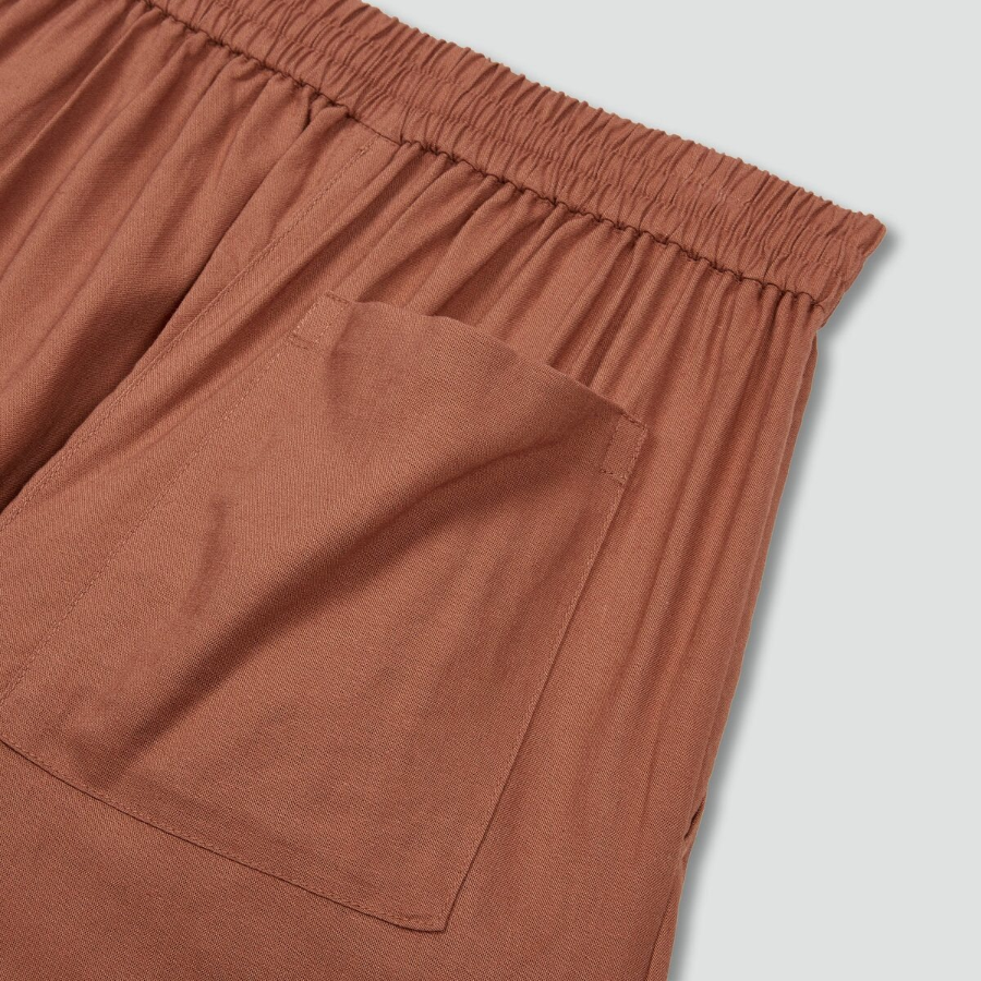JAJU Linen Blended Culotte Pants (Brick) — лёгкие кюлоты из льняной смеси для жарких дней и повседневной элегантности
