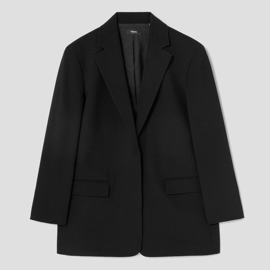 Theory Women Admiral Crepe Relax Oversized Blazer - Black