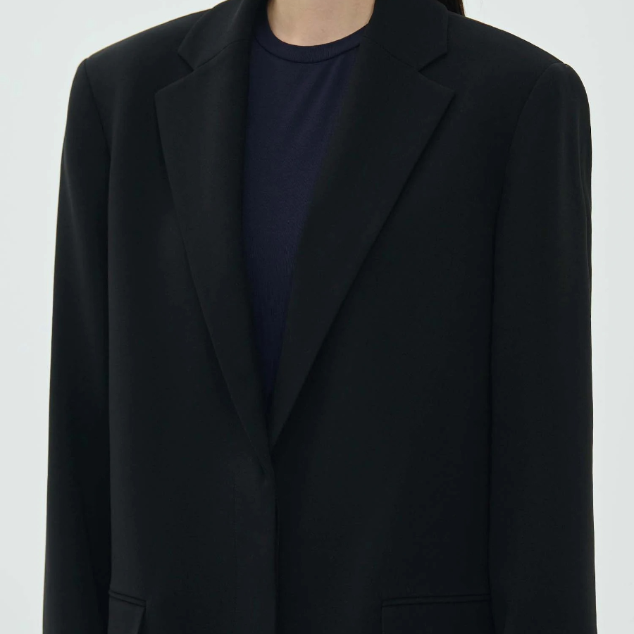 Theory Women Admiral Crepe Relax Oversized Blazer - Black