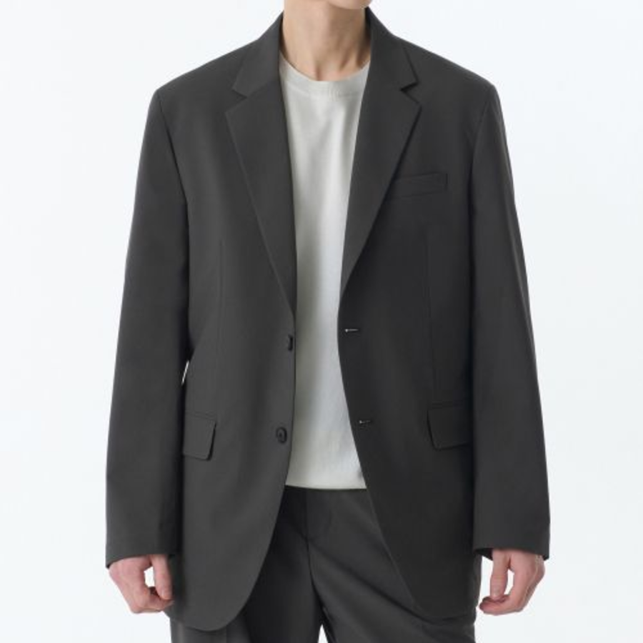 Relaxed Basic Blazer — Gunmetal
