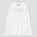 GANNI Thin Jersey Rose Long Sleeve T-shirt - Bright White