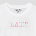 GANNI Thin Jersey Rose Long Sleeve T-shirt - Bright White