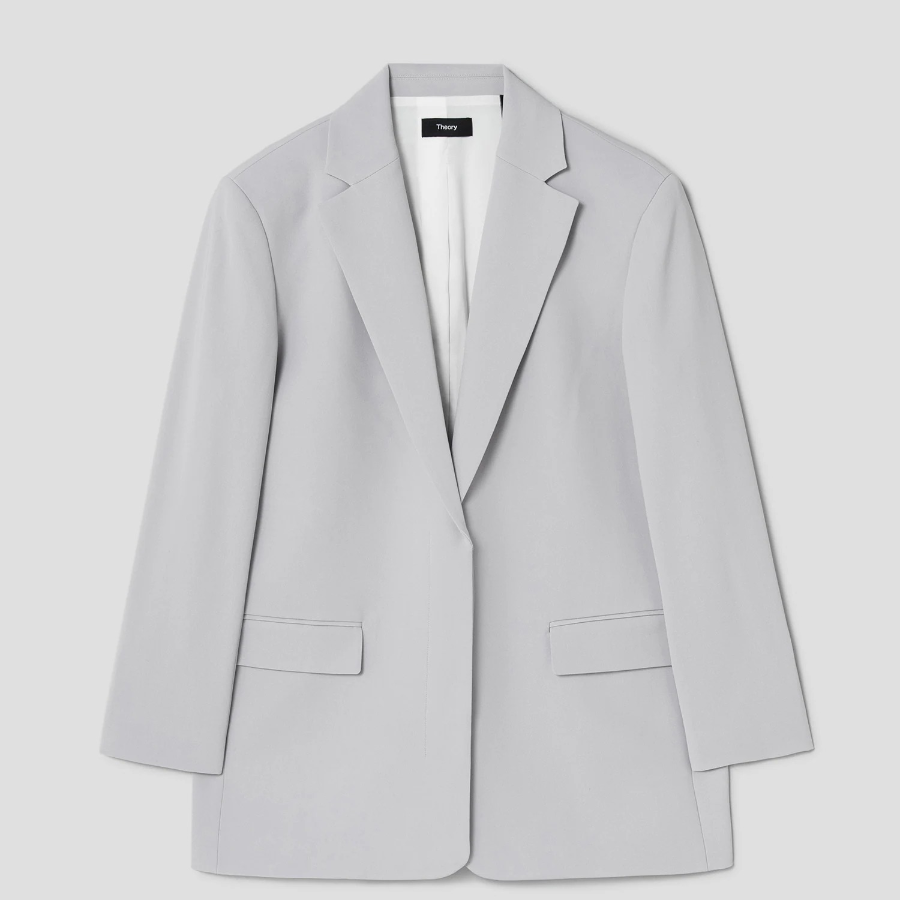Theory Women Admiral Crepe Relax Oversized Blazer - Platinum