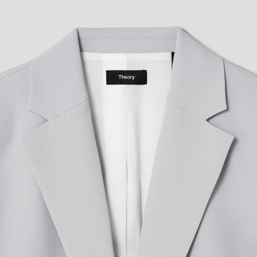 Theory Women Admiral Crepe Relax Oversized Blazer - Platinum
