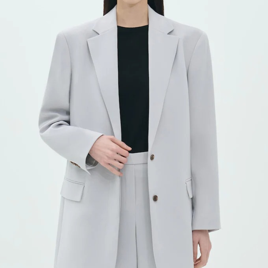 Theory Women Admiral Crepe Relax Oversized Blazer - Platinum