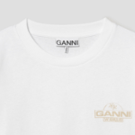 GANNI Future Heavy Jersey Palm Long Sleeve T-shirt - Bright Whitе