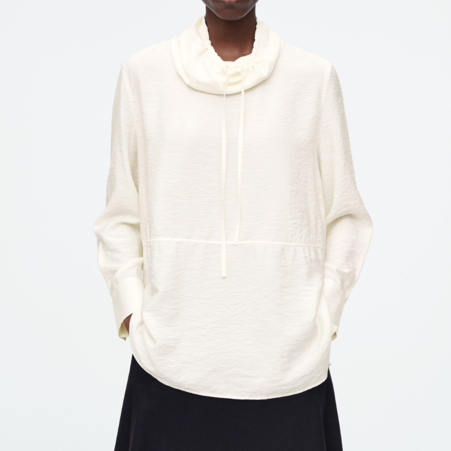 COS Drawstring Funnel Neck Blouse