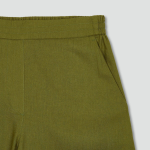JAJU Linen Blended Culotte Pants (Khaki) — лёгкие кюлоты из льняной смеси для повседневного комфорта в летние дни