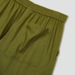 JAJU Linen Blended Culotte Pants (Khaki) — лёгкие кюлоты из льняной смеси для повседневного комфорта в летние дни