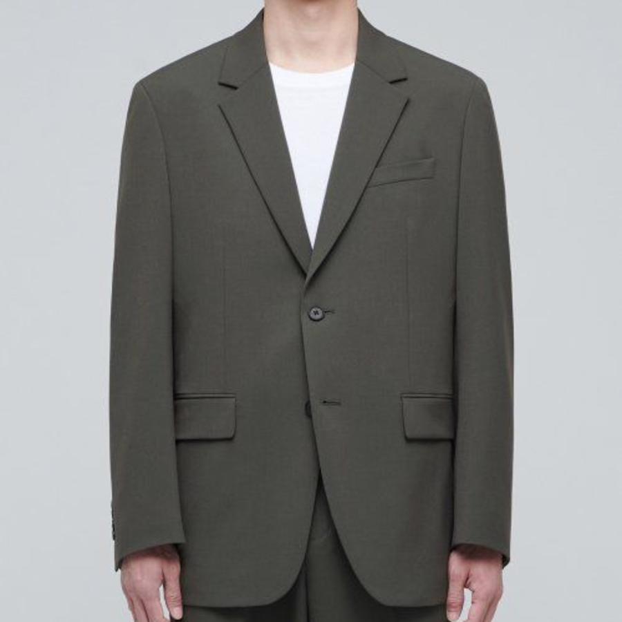 Lightweight Relaxed Basic Blazer — Dusty Khaki