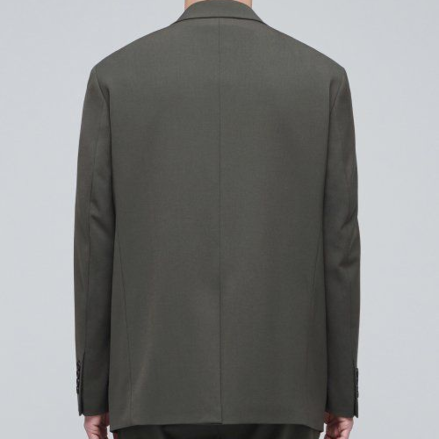 Lightweight Relaxed Basic Blazer — Dusty Khaki