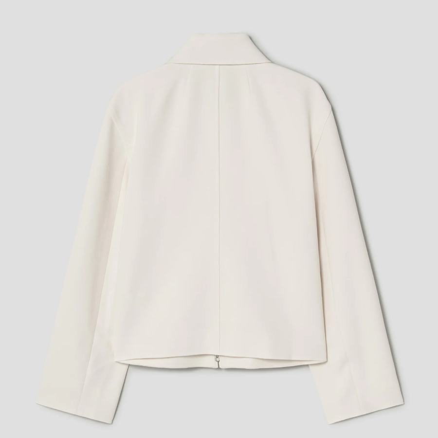 Theory Women Admiral Crepe Relax Zip Jacket - Rice