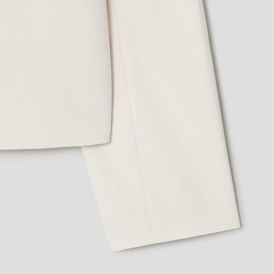 Theory Women Admiral Crepe Relax Zip Jacket - Rice