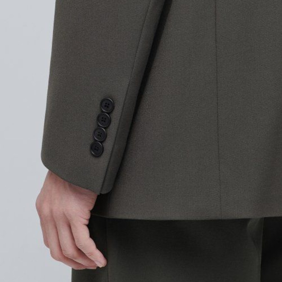 Lightweight Relaxed Basic Blazer — Dusty Khaki