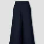 JAJU Linen Blended Culotte Pants (Navy) — лёгкие кюлоты из льняной смеси в универсальном тёмно-синем цвете