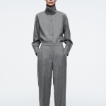 COS Relaxed Funnel Neck Wool Flannel Shirt