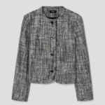 Theory Women Woven Tweed Crewneck Jacket - Black Multi