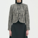 Theory Women Woven Tweed Crewneck Jacket - Black Multi