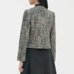 Theory Women Woven Tweed Crewneck Jacket - Black Multi