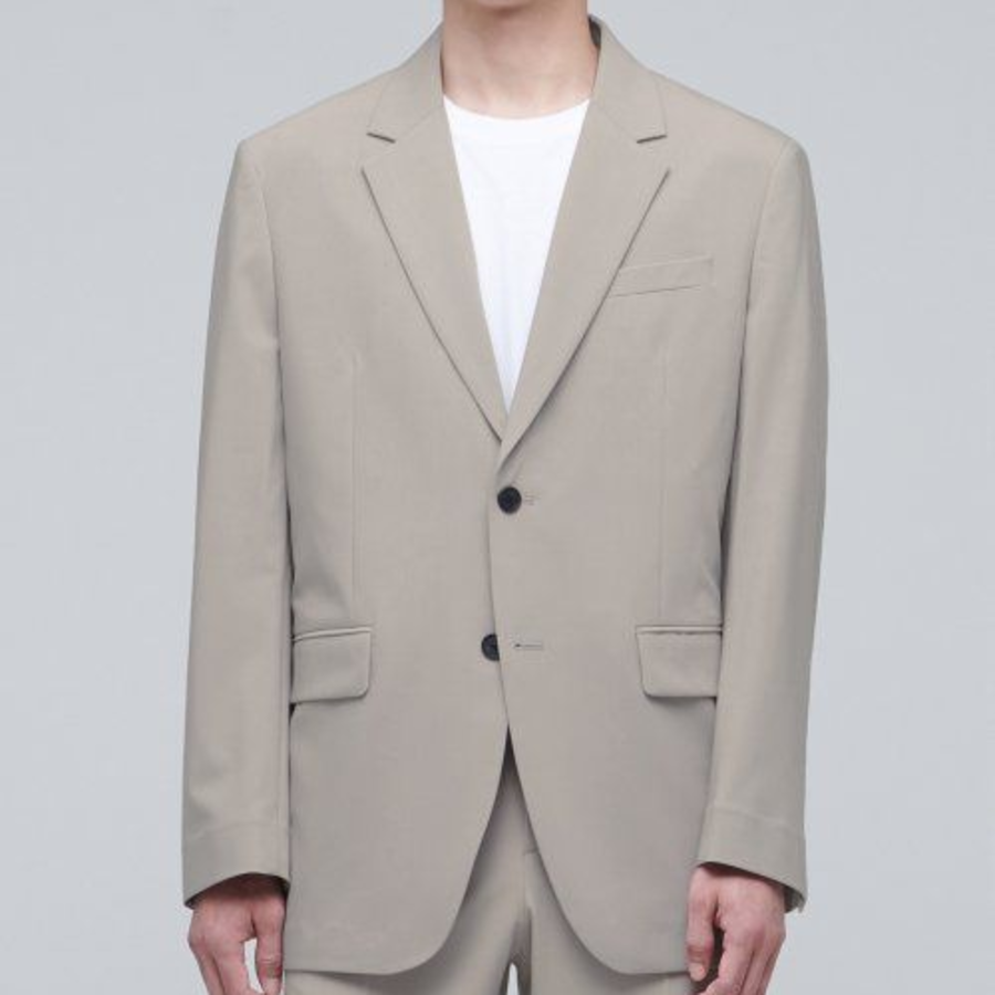 Relaxed Basic Blazer — Light Beige