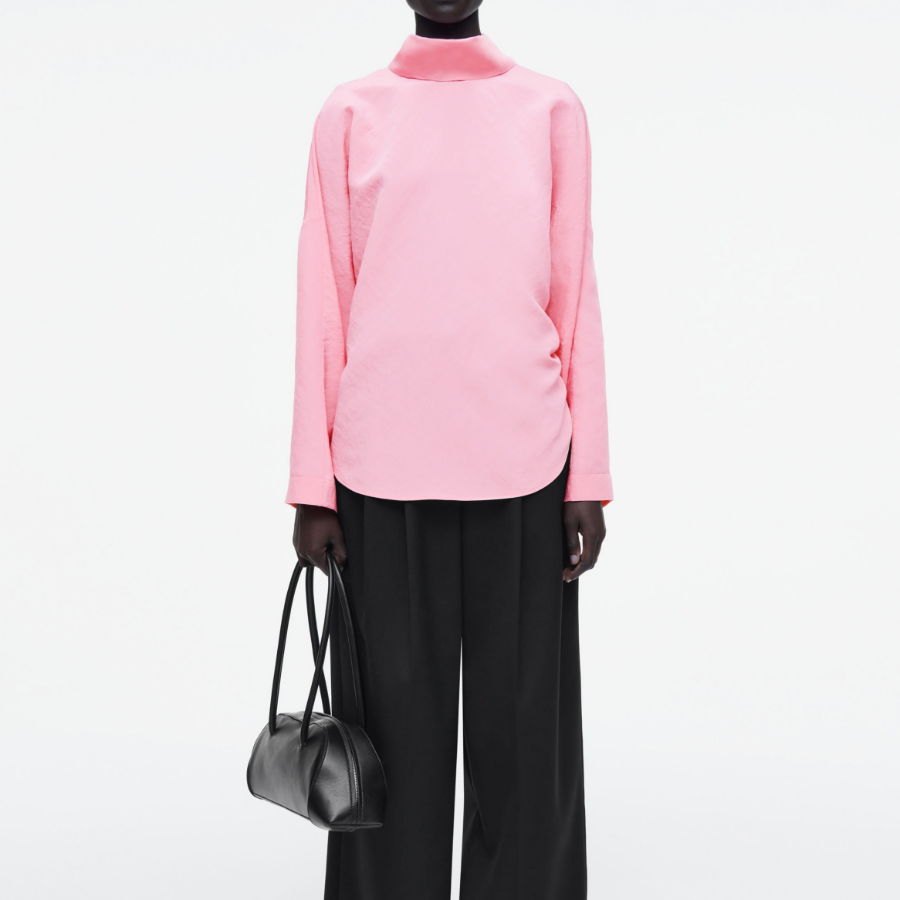 COS Neck Tie Circle Cut Blouse