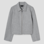Theory Women Double Wool-Cashmere Blouson Jacket - Light Grey Melange
