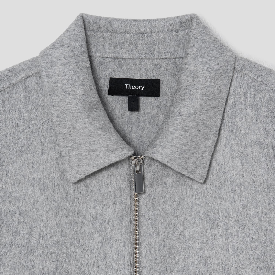 Theory Women Double Wool-Cashmere Blouson Jacket - Light Grey Melange