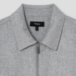 Theory Women Double Wool-Cashmere Blouson Jacket - Light Grey Melange