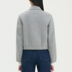 Theory Women Double Wool-Cashmere Blouson Jacket - Light Grey Melange